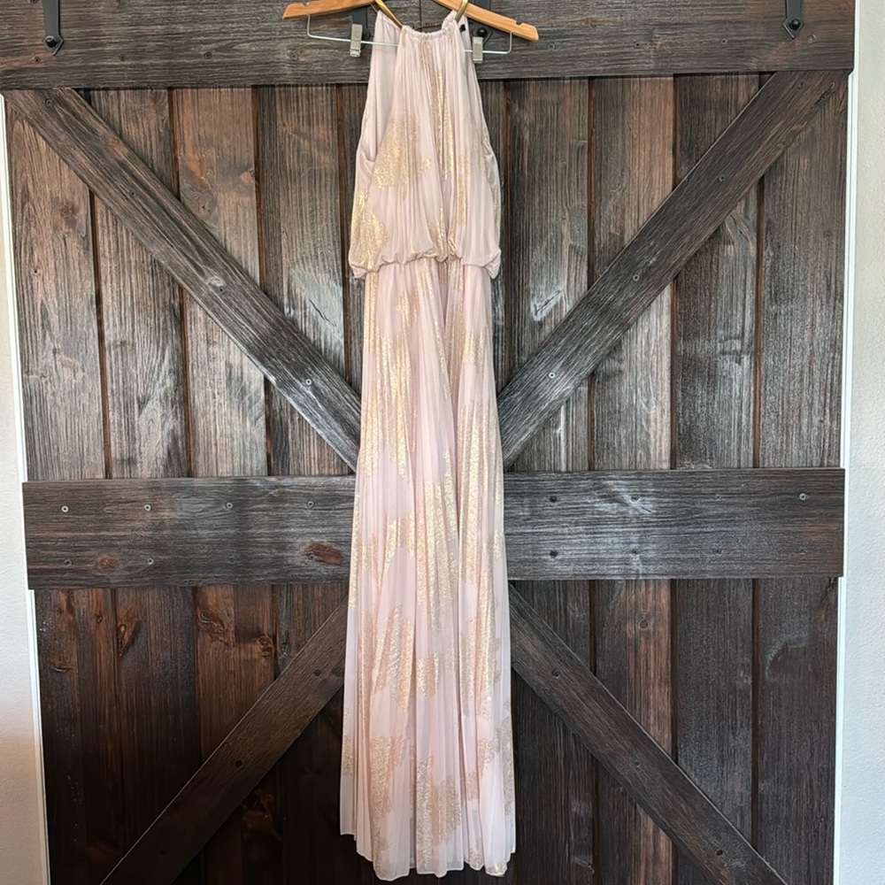 MSK Metallic Print long dress size 6